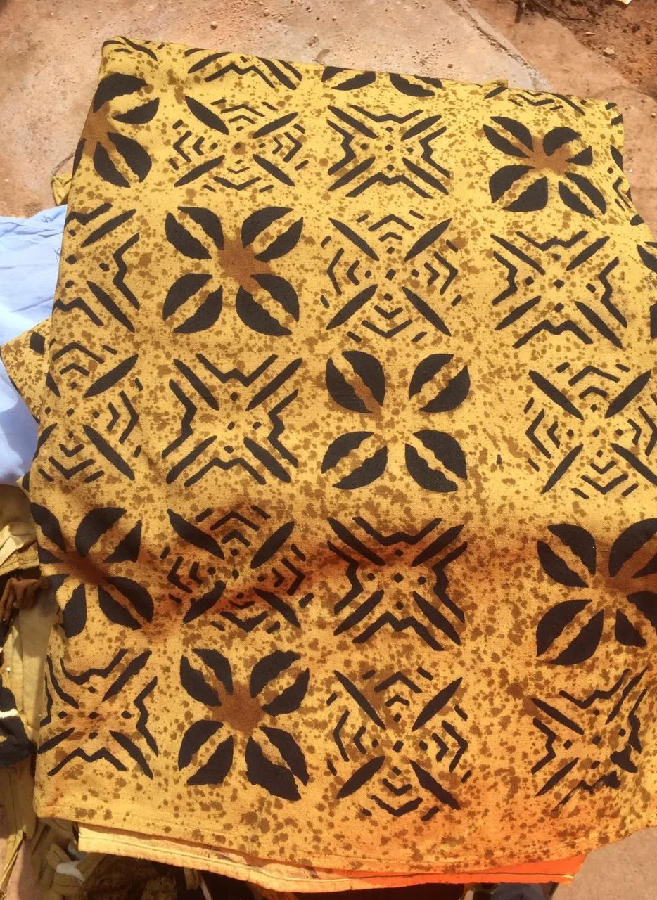 Malian textile pattern with bogolan motifs