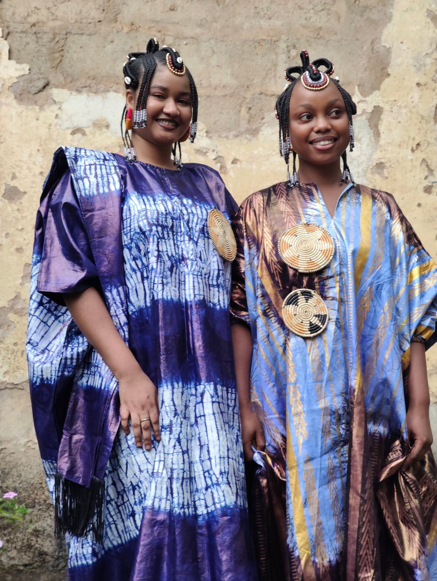 Women in indigo-dyed traditional cloth